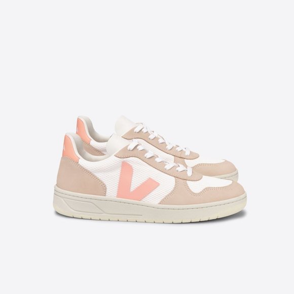Veja Shoes - NEW Veja V-10 Alveomesh Sneakers in White Bellini Almond